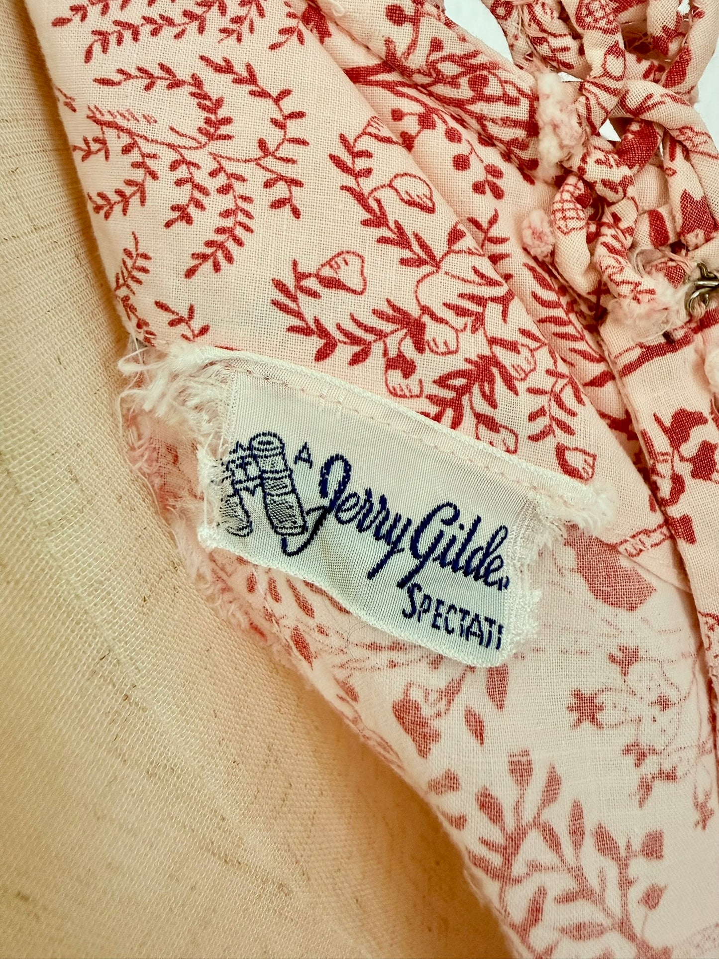 Vintage 1950s Jerry Gilden Plant Print Fit and Flare Dress Size Small