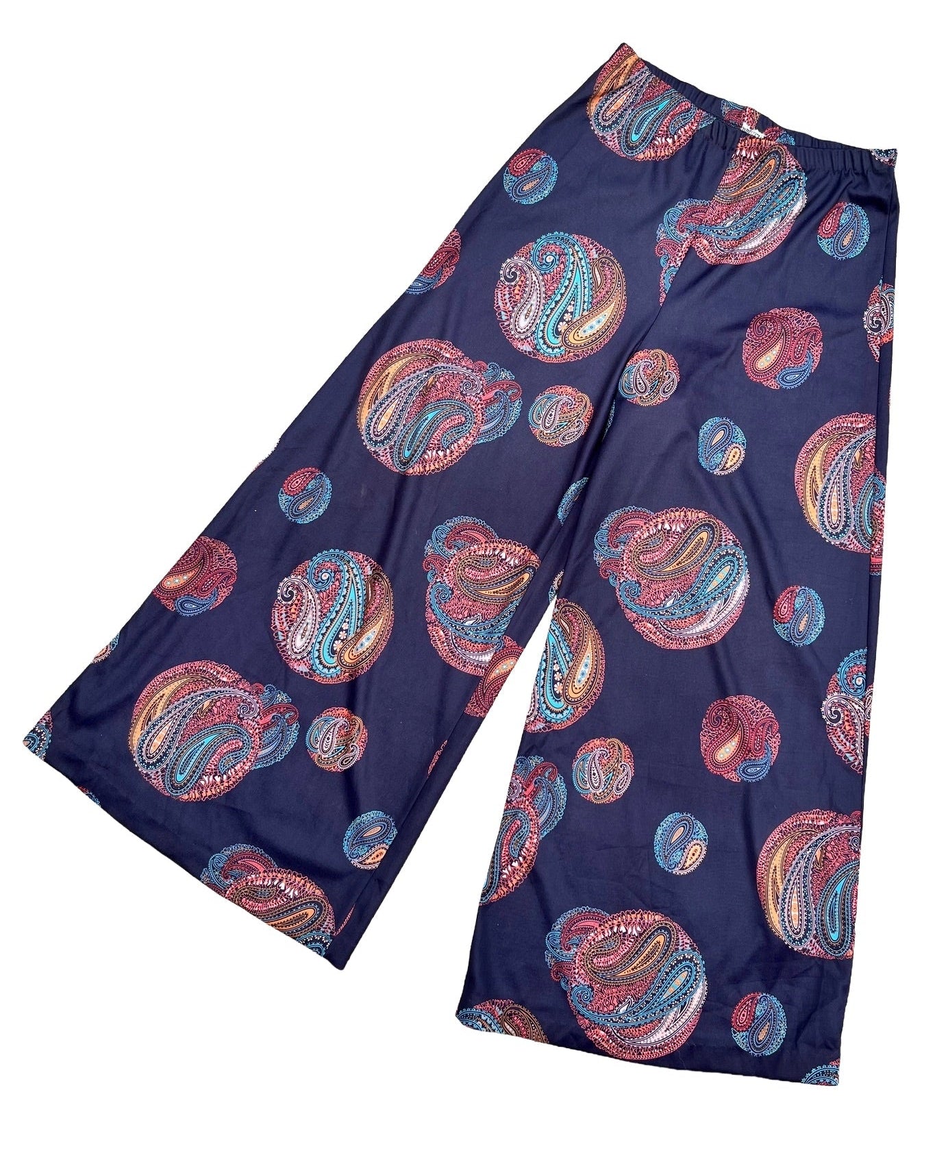 Vintage 1970s Printed Pants, Size Med