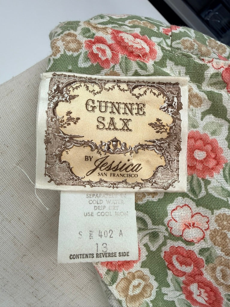 Vintage 1970s Gunne Sax Prairie Dress, Size 13