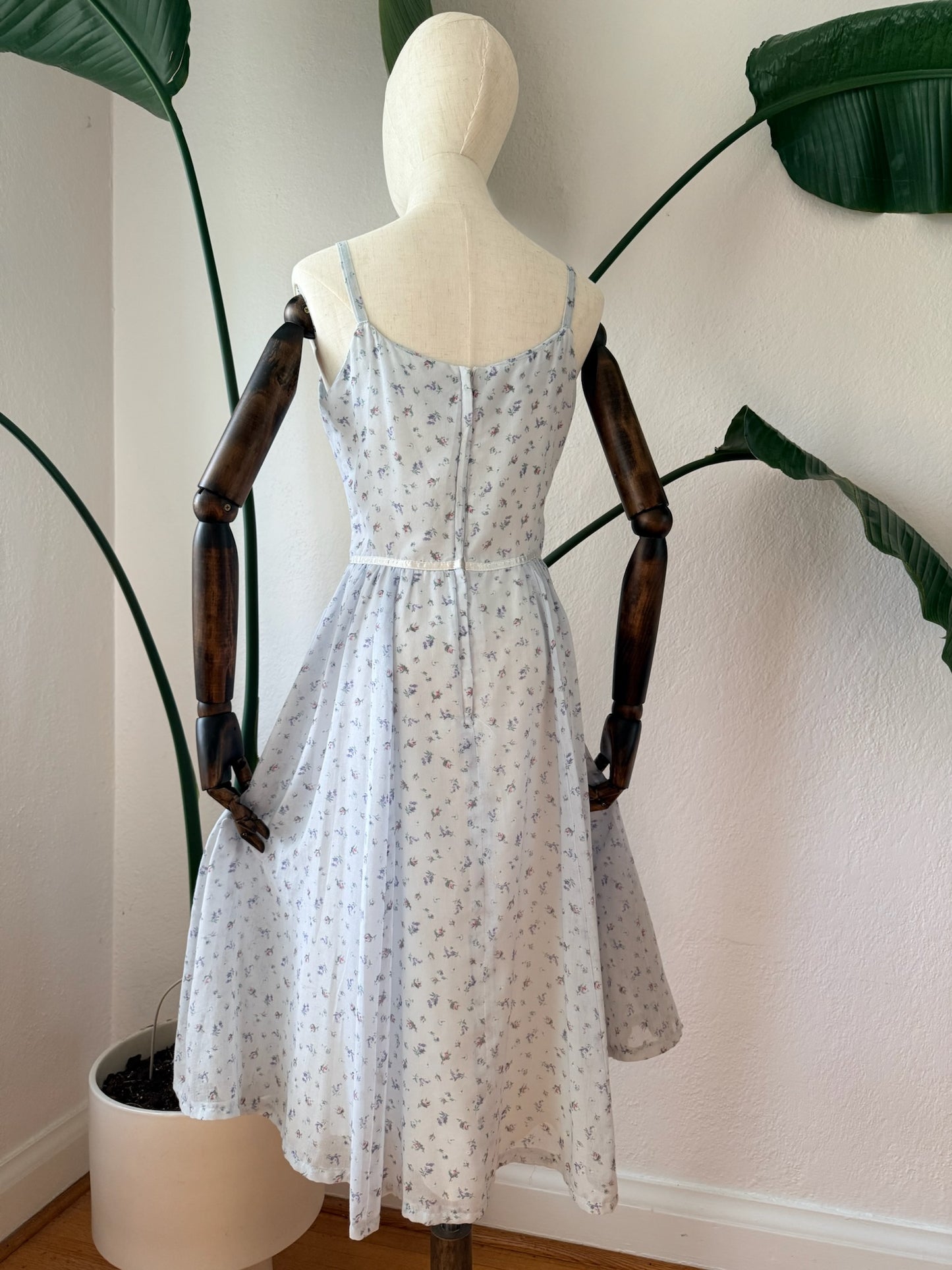 Vintage 1970s Gunne Sax Floral Print Dress Size 11