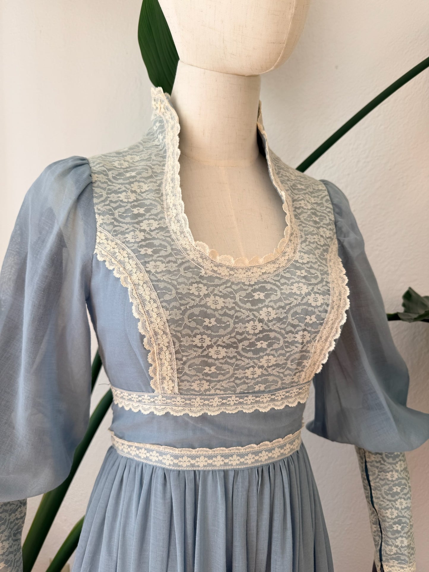 Vintage 1970s Gunne Sax Prairie Maxi Dress, Size 9