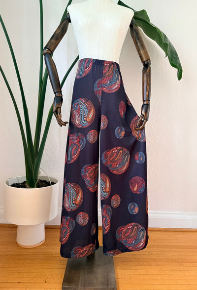 Vintage 1970s Printed Pants, Size Med