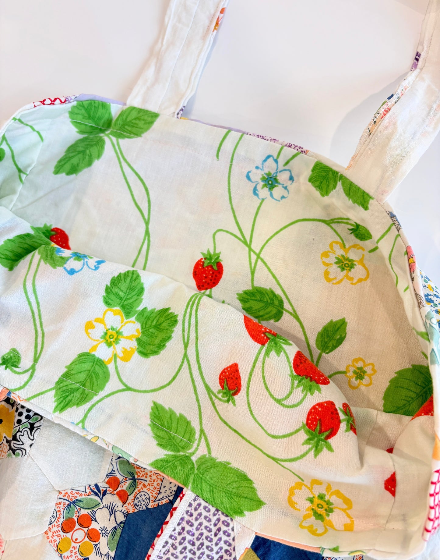 Upcycled Vintage Quilt Patchwork Tote Bag - Version 2