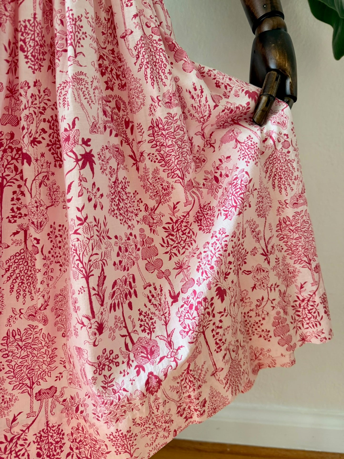 Vintage 1950s Jerry Gilden Plant Print Fit and Flare Dress Size Small