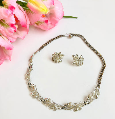 Vintage 1950s Signed Coro Necklace & Earring Set