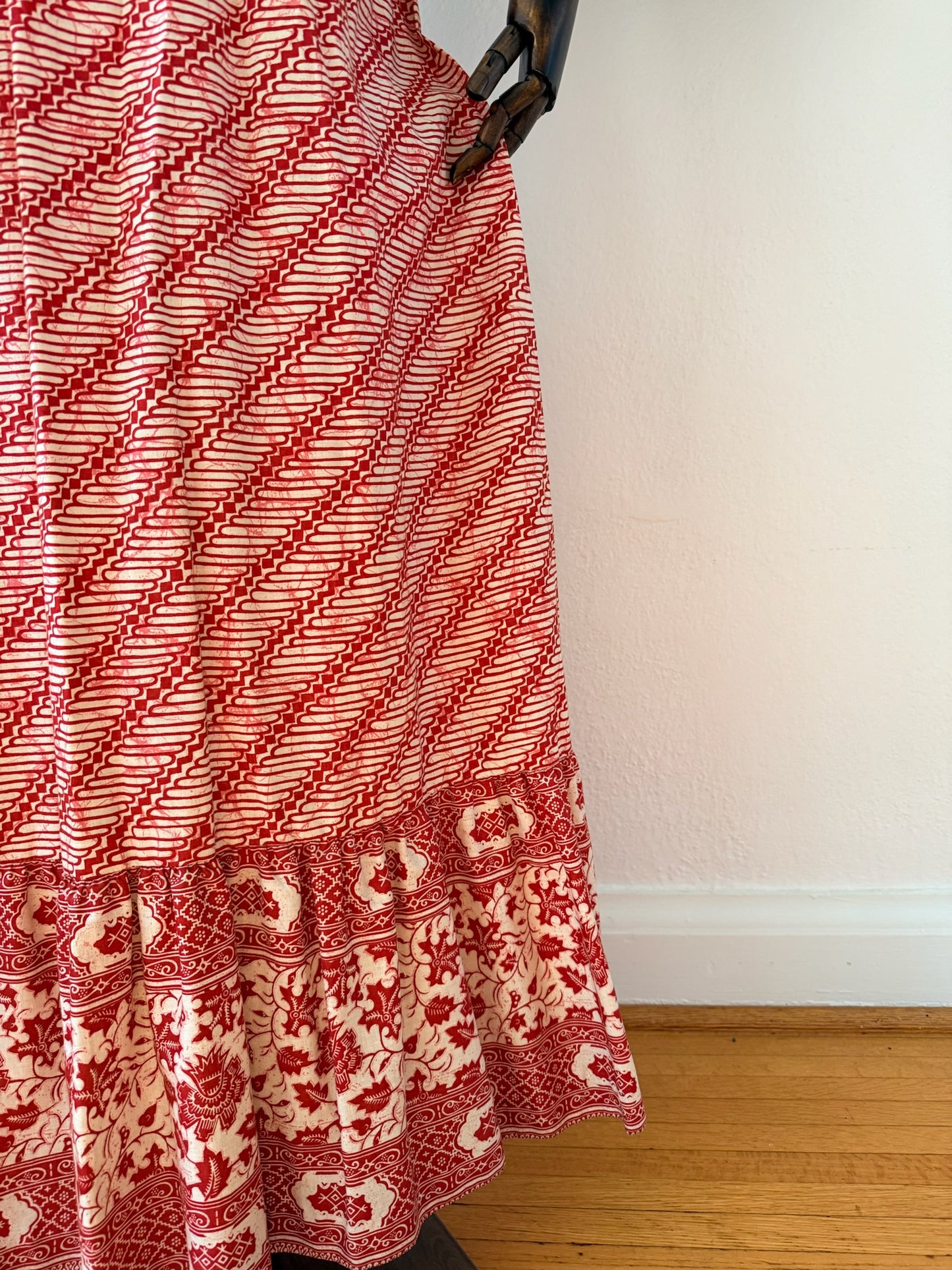 Vintage 1970s Printed Maxi Dress, Size Small