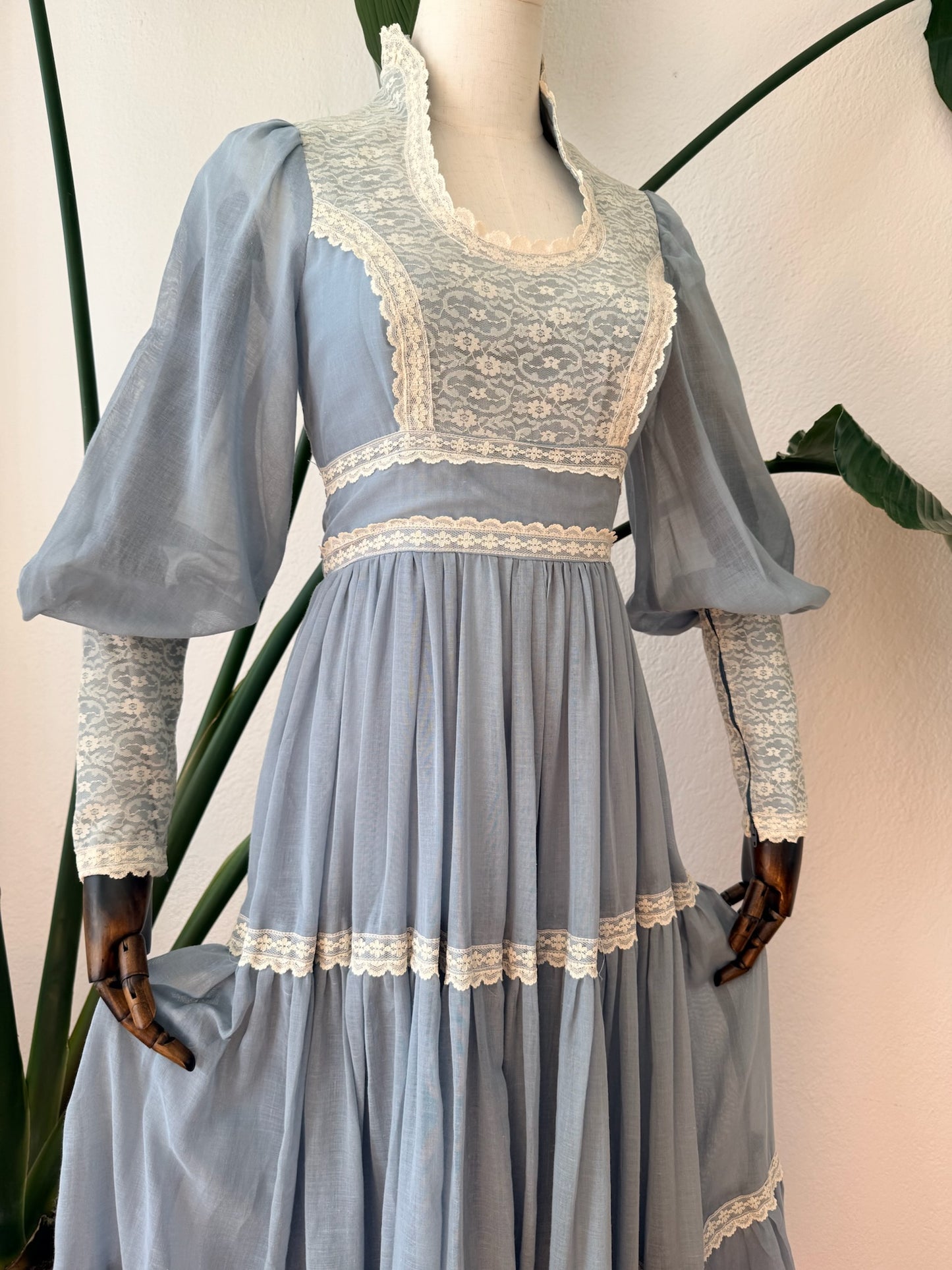 Vintage 1970s Gunne Sax Prairie Maxi Dress, Size 9