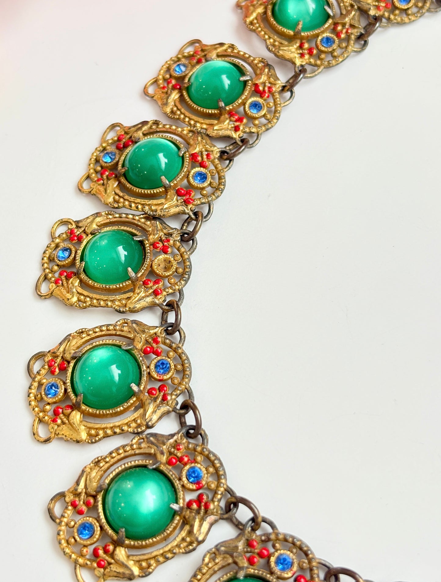 Vintage 1920s Peking Glass Collar Necklace