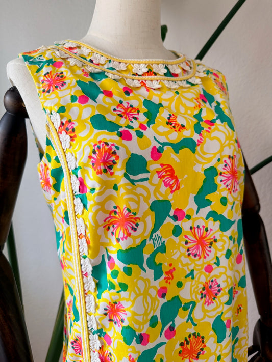 Vintage Late 1960s Lilly Pulitzer Printed Dress Size Medium