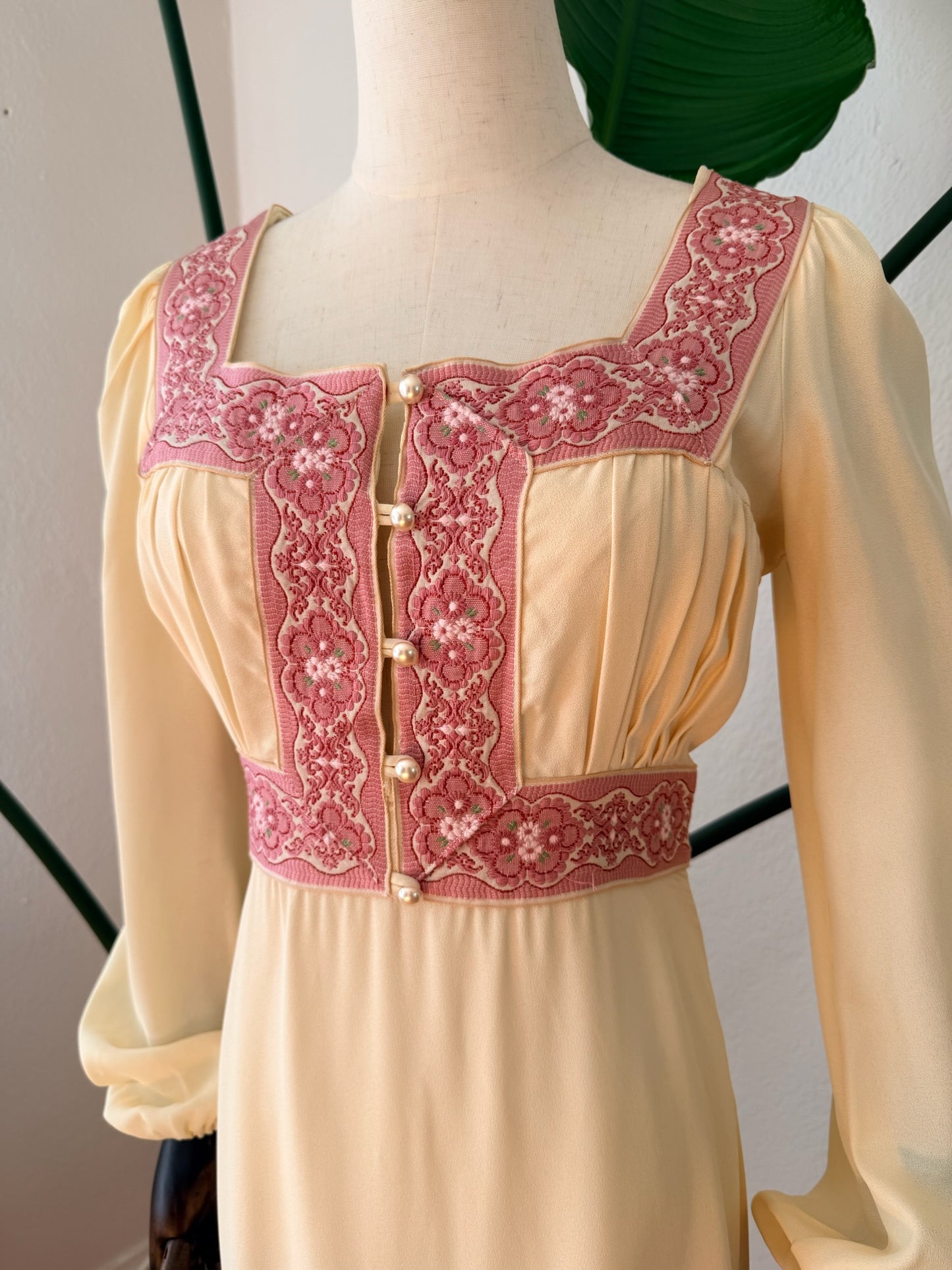 Vintage 1970's Gunne Sax Black Label Boho Maxi Dress Size 13