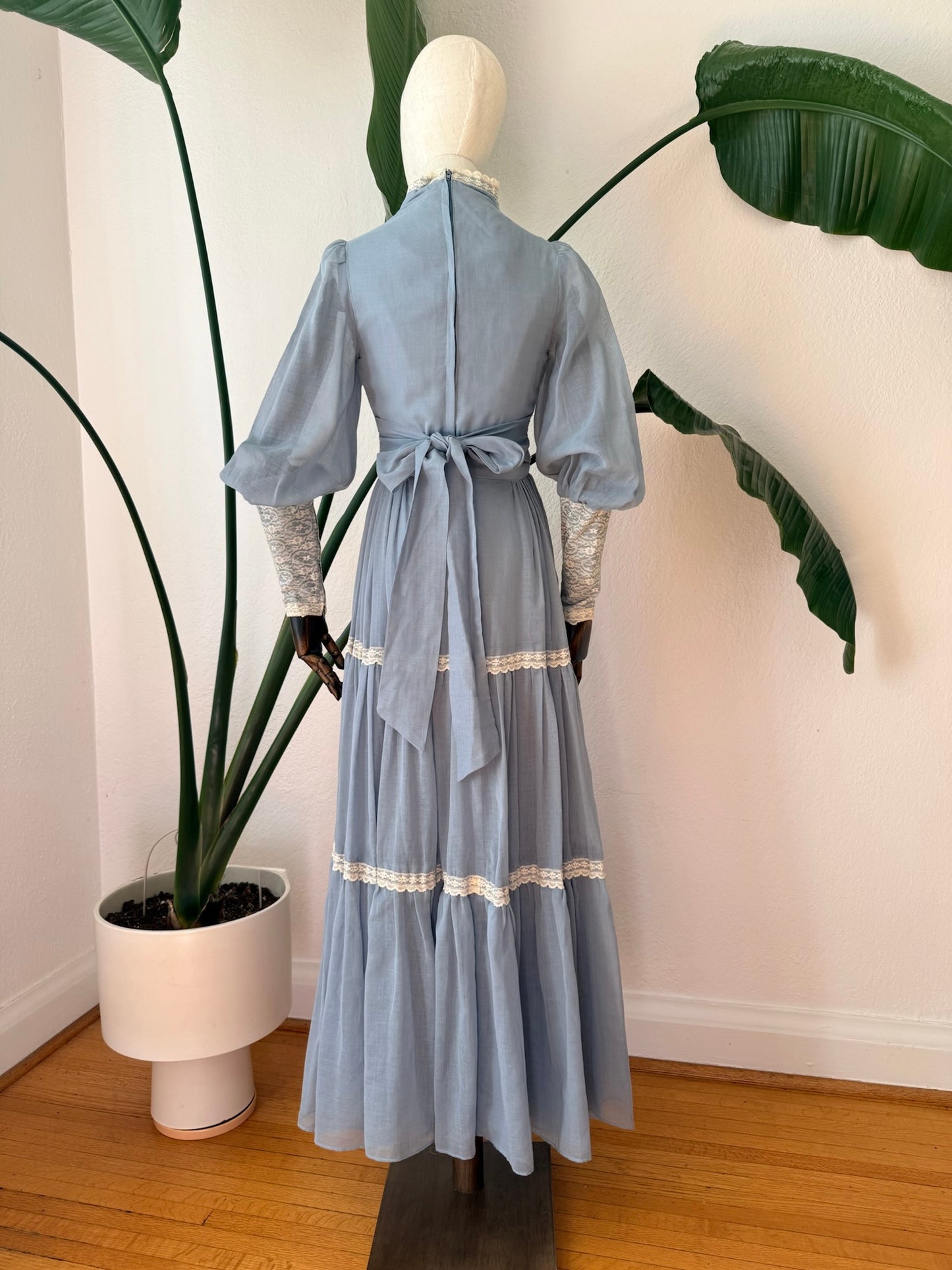 Vintage 1970s Gunne Sax Prairie Maxi Dress, Size 9