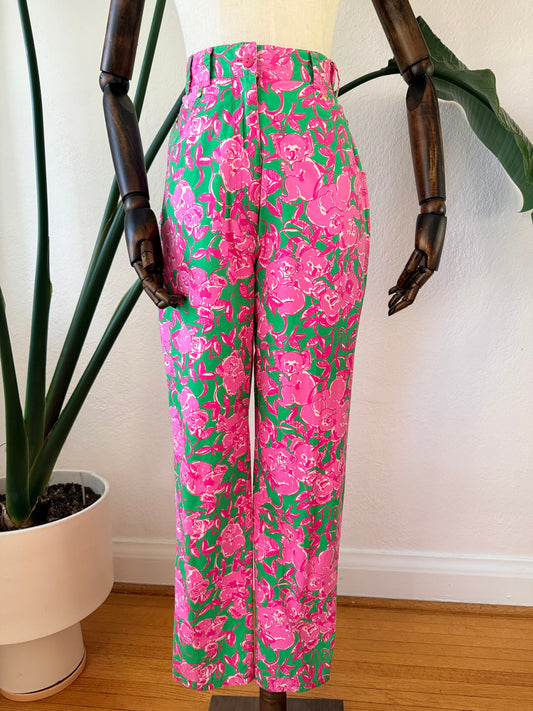 Vintage Late 1990s Lilly Pulitzer Koala Printed Pants, Size Medium