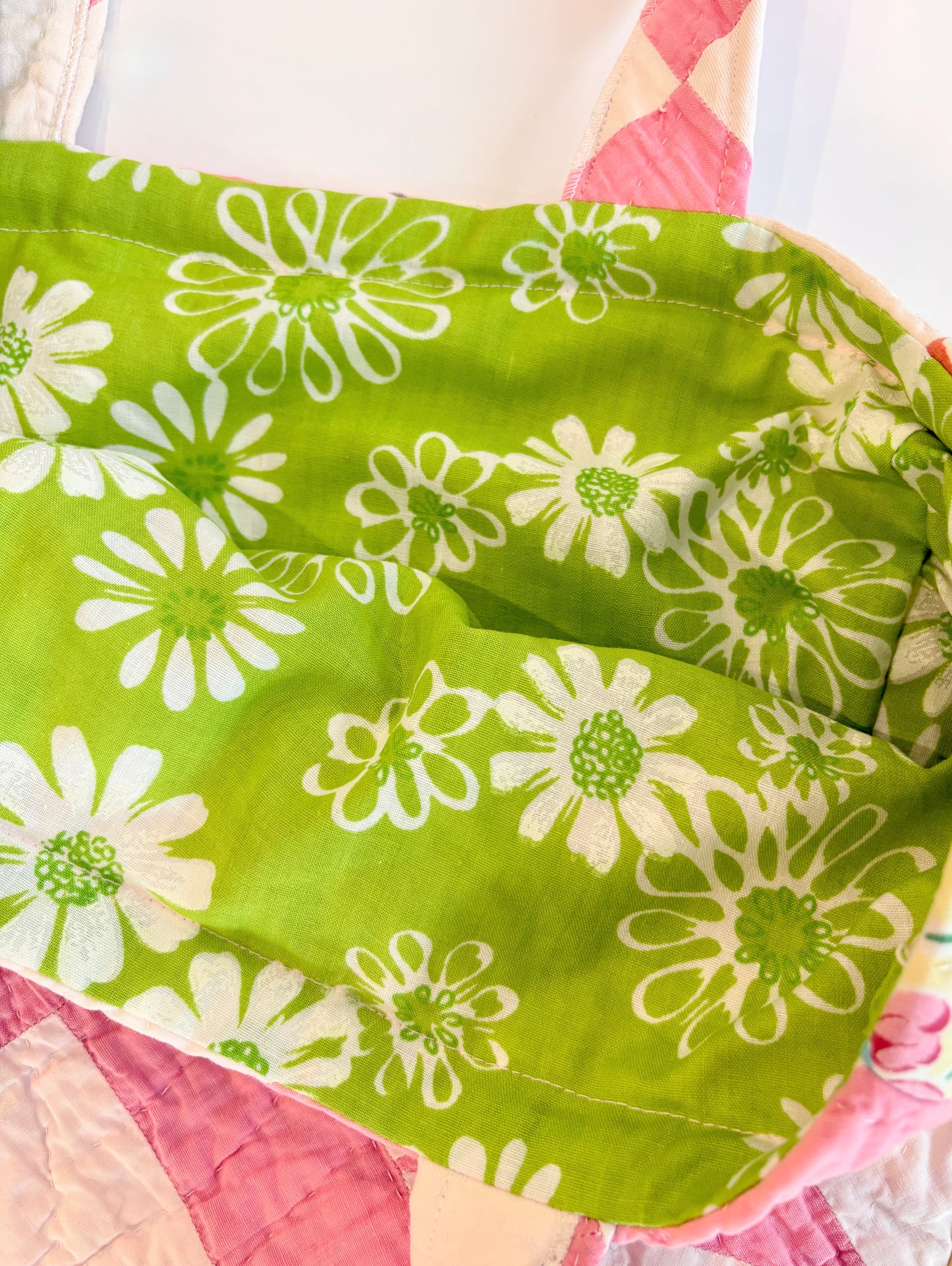 Upcycled Vintage Quilt Patchwork Tote Bag
