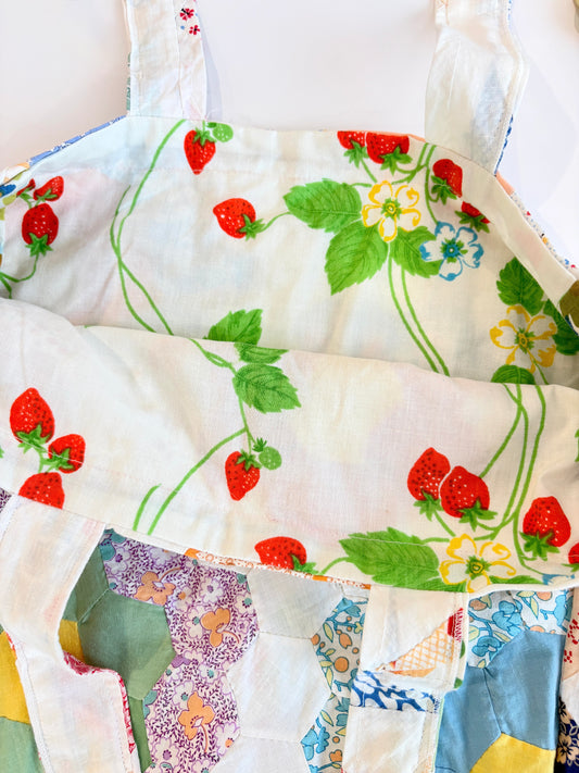 Upcycled Vintage Quilt Patchwork Tote Bag - Version 3