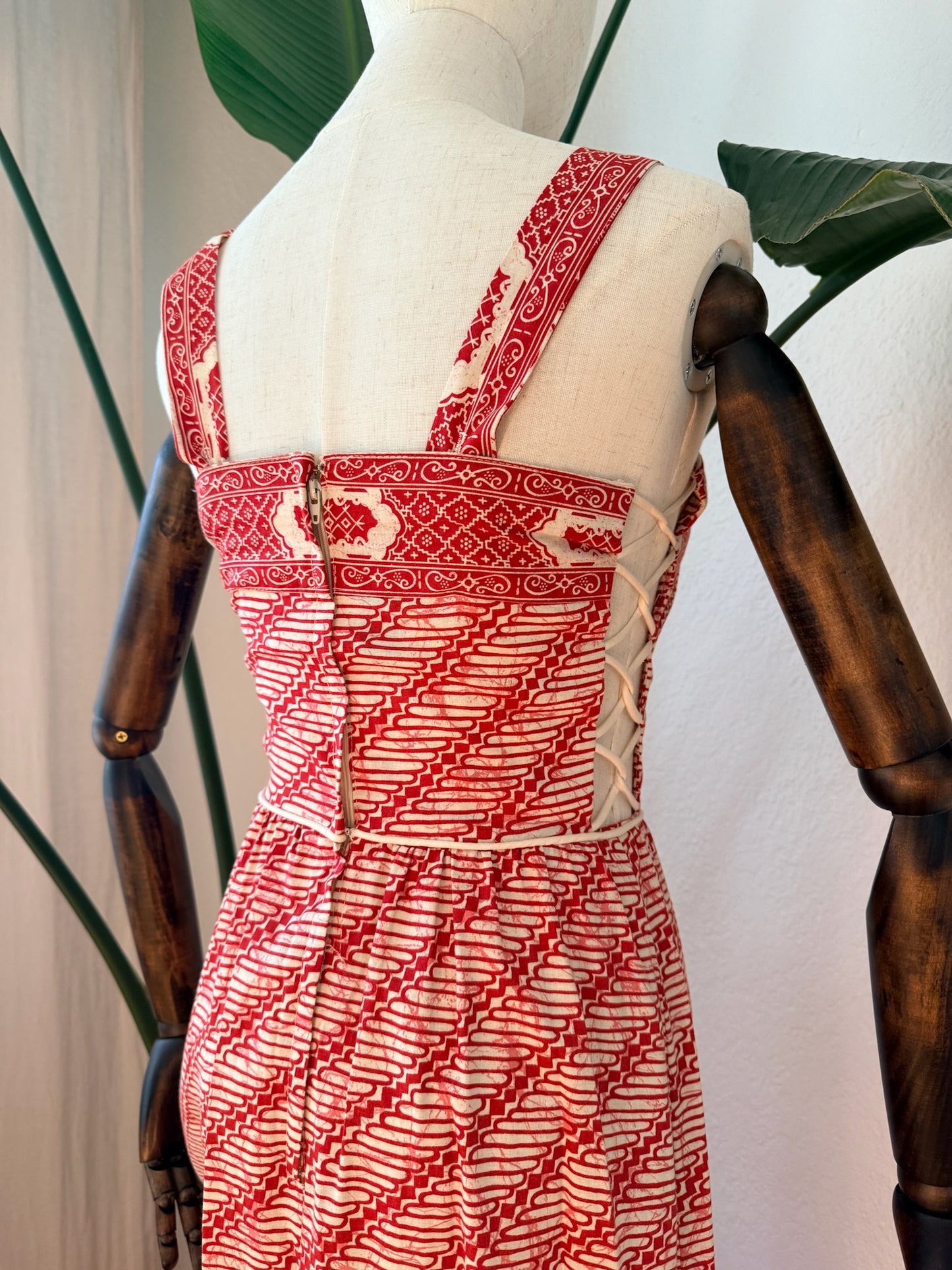 Vintage 1970s Printed Maxi Dress, Size Small