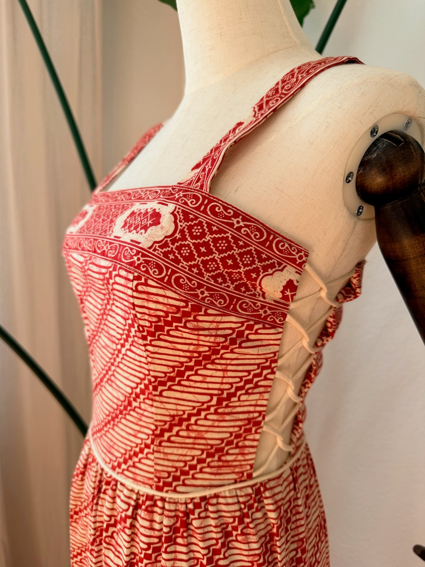 Vintage 1970s Printed Maxi Dress, Size Small