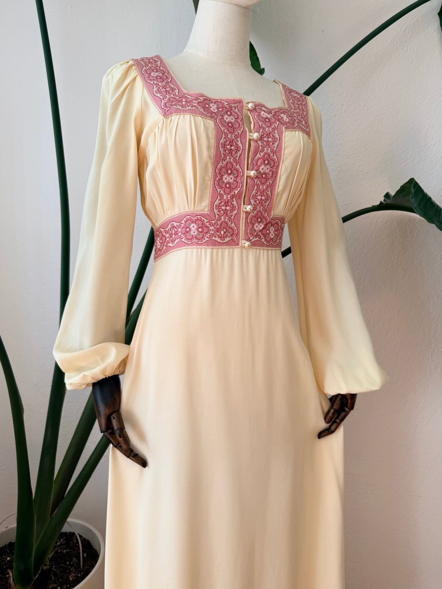 Vintage 1970's Gunne Sax Black Label Boho Maxi Dress Size 13