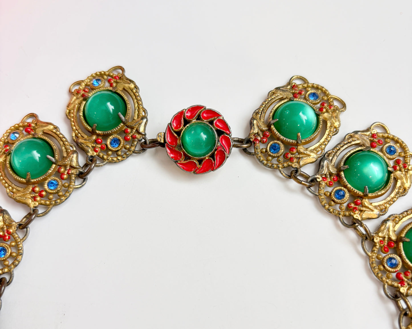 Vintage 1920s Peking Glass Collar Necklace