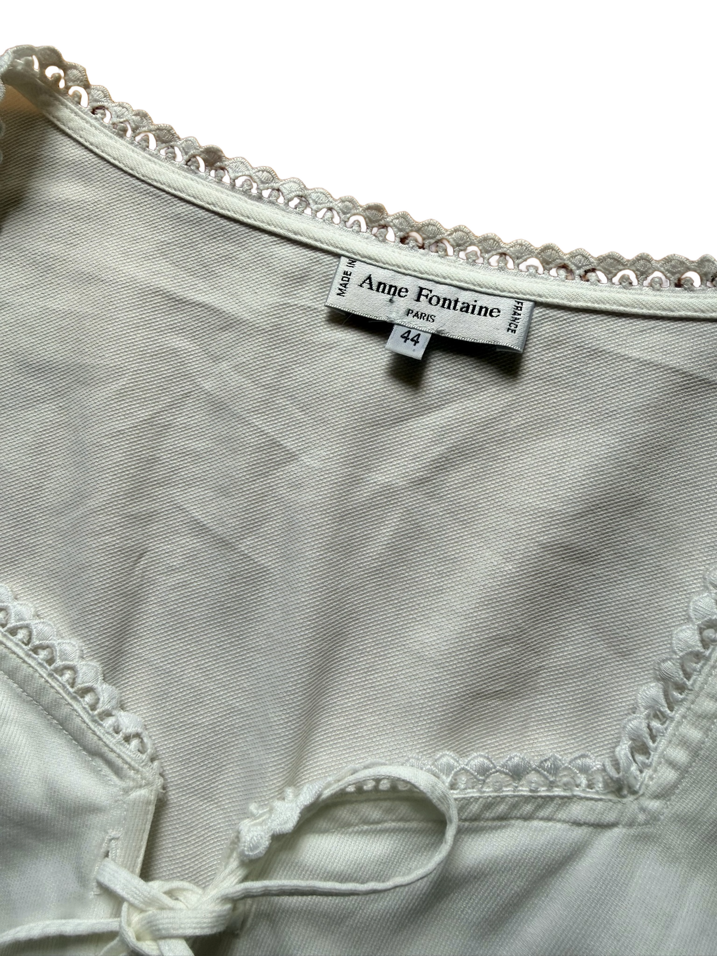 Vintage 1990s Anne Fontaine Lace Corset Blouse, Size Large