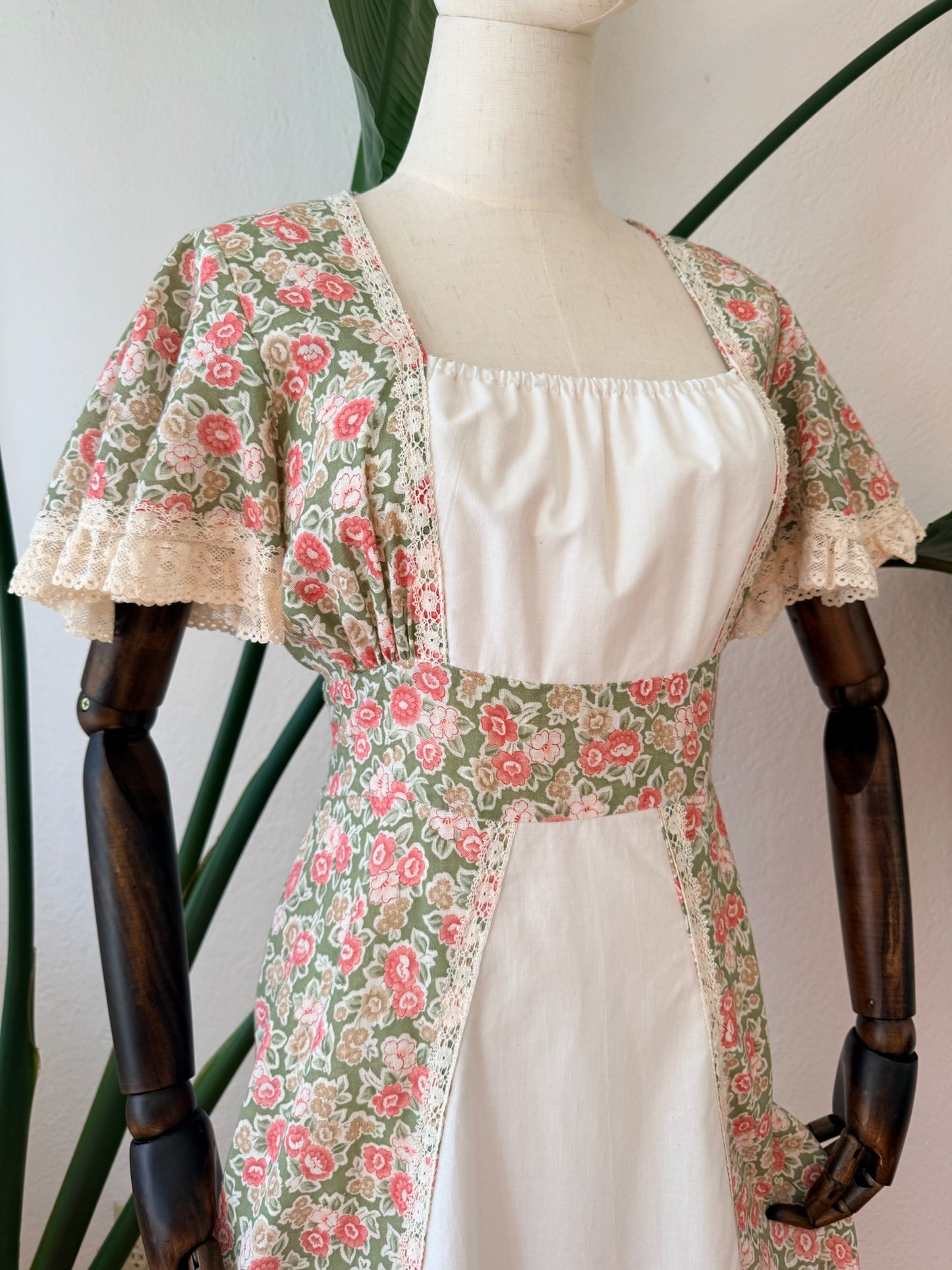 Vintage 1970s Gunne Sax Prairie Dress, Size 13