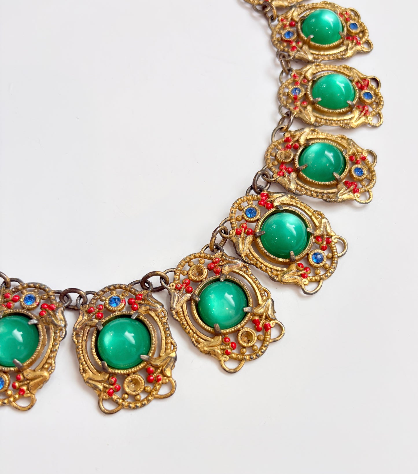 Vintage 1920s Peking Glass Collar Necklace