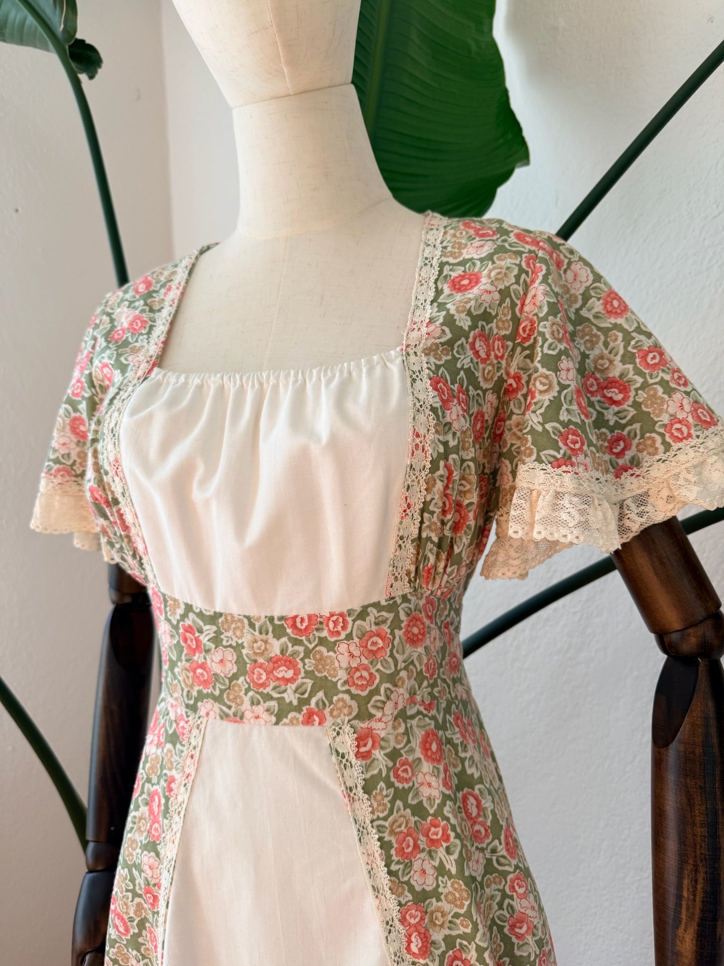 Vintage 1970s Gunne Sax Prairie Dress, Size 13