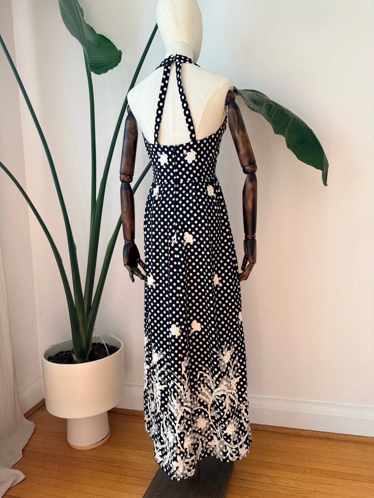 Vintage 1970s Morton Myles for Malcolm Charles Maxi Dress, Size Small