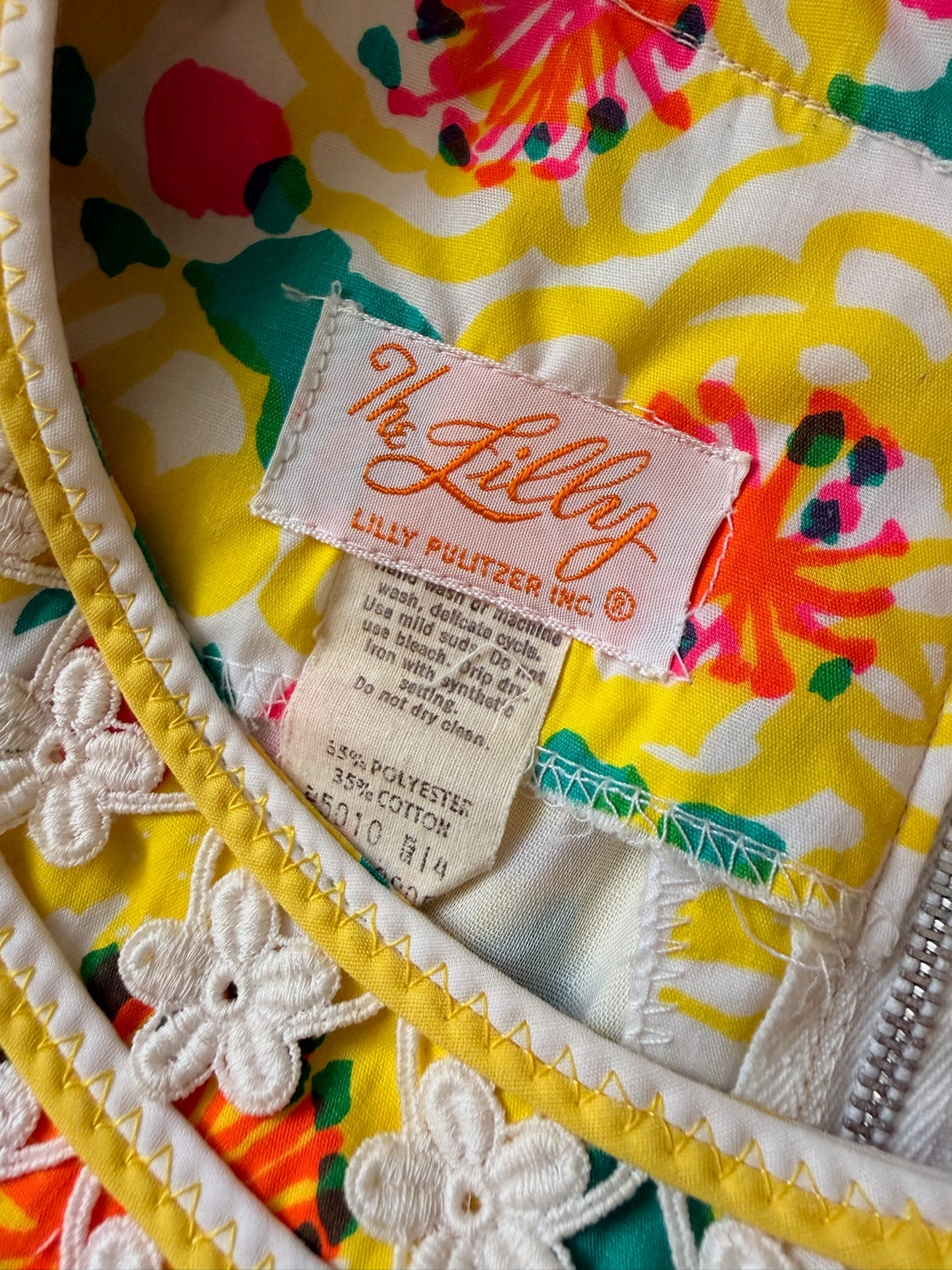 Vintage Late 1960s Lilly Pulitzer Printed Dress Size Medium