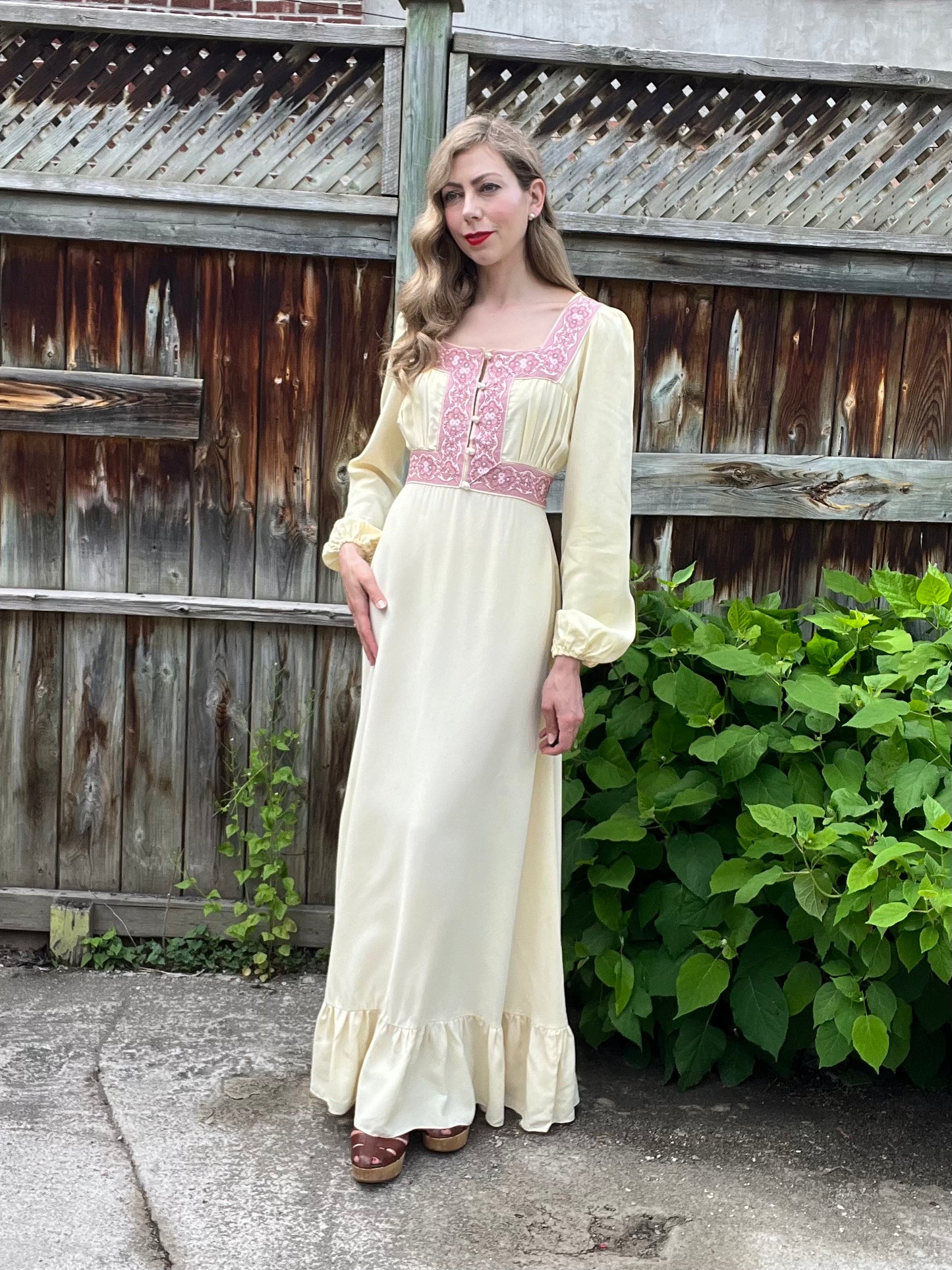 Vintage 1970's Gunne Sax Black Label Boho Maxi Dress Size 13