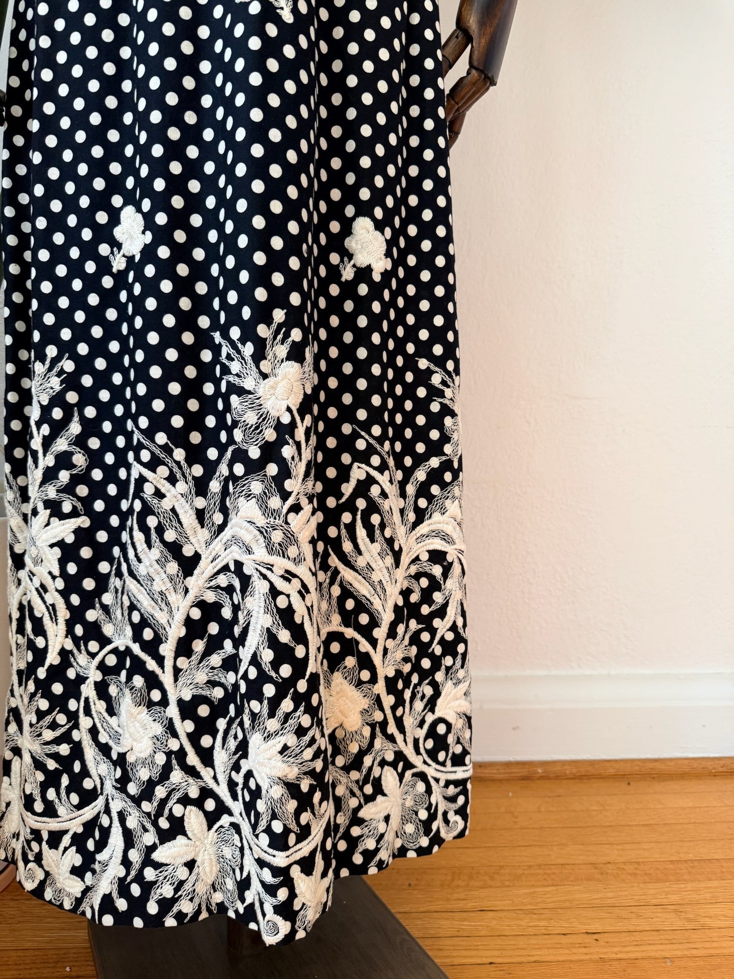 Vintage 1970s Morton Myles for Malcolm Charles Maxi Dress, Size Small